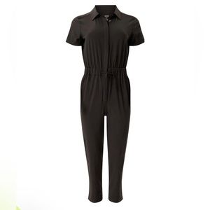 Stretch Woven Sleeveless Jumpsuit